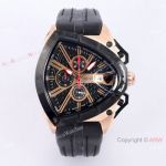 Copy Lamborghini Spyder 9004 Chrono Watch Rose Gold Black Bezel